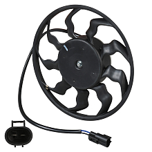 Электровентилятор кондиционера для автомобилей Лада Приора (без кожуха) (тип Halla)