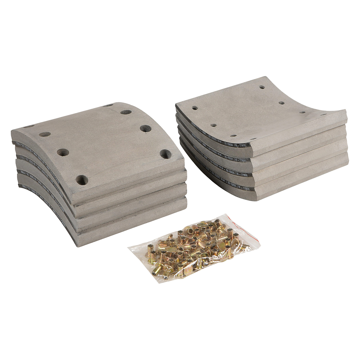 Накладка тормозной колодки для прицепов BPW/SAF (WVA 19283/19284) ремкомплект 4+4 шт. R2 с заклёпками