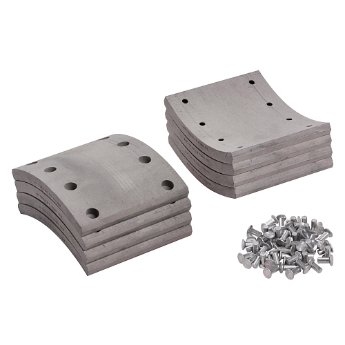 Накладка тормозной колодки для автомобилей МАЗ 6422, ремонтный комплект 8 шт. R1 с заклепками 160х187,5