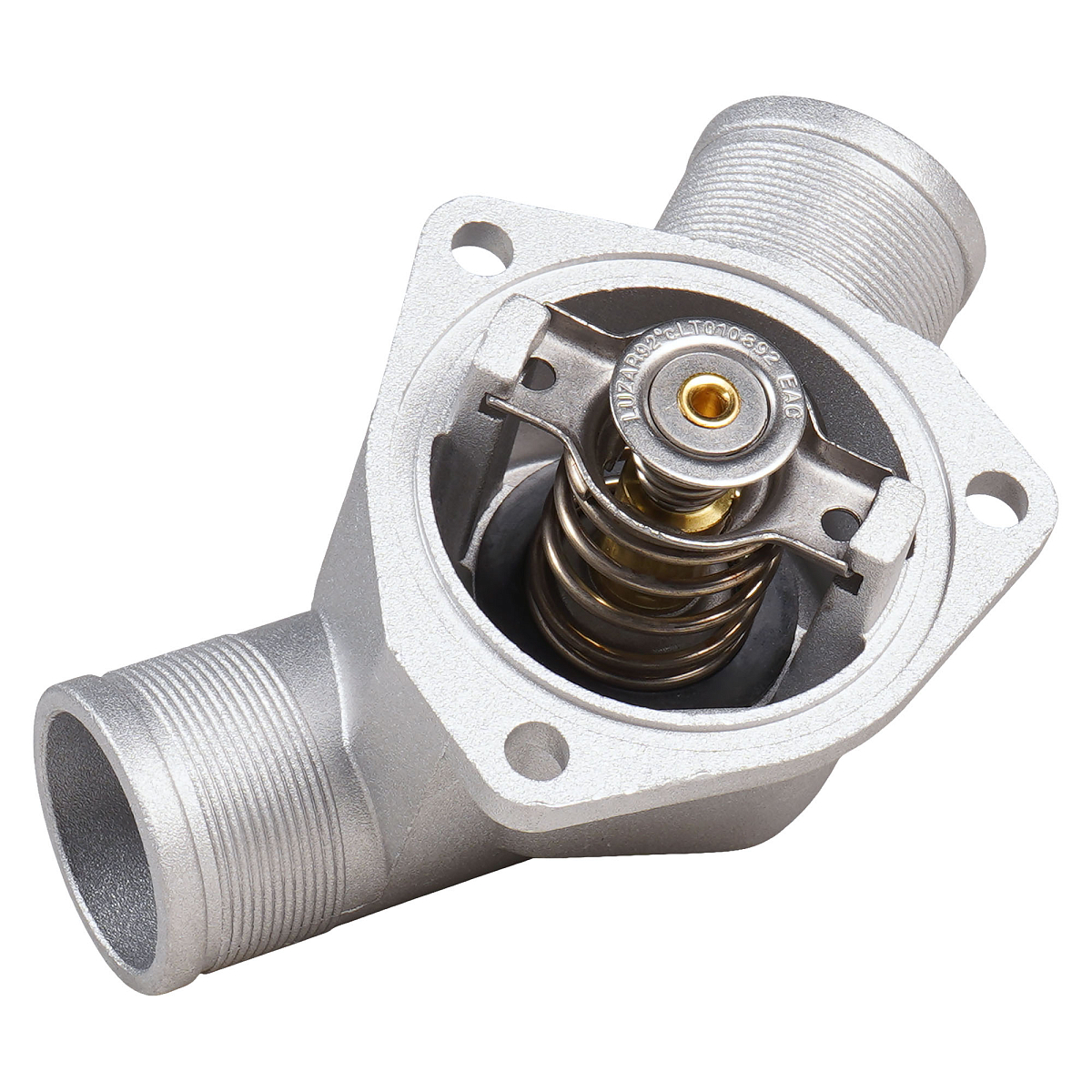 Термостат для автомобилей Лада 2110-15, 2170, 21082 (инж. с 2003) (с алюминиевым корпусом, обрезиненный клапан) ("зимний" 92°С)