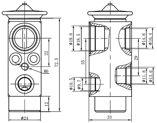 Клапан расширительный кондиционера (ТРВ) для автомобилей XC90 (02-) (выпуск до 2005г.)