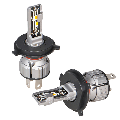 Лампа светодиодная H4 STANDARD, 17Вт, 4000Лм (2000Лм x 2), 3000К (Желтый), 12В, комплект 2 шт.