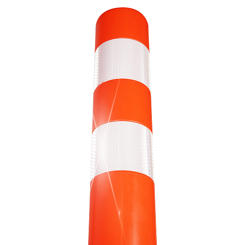 Столбик парковочный 480мм, 2 световозвр.полосы, анкерн.креп., пластик, оранжевый