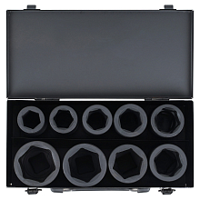 Набор головок ударных 1"DR L=90мм, 9пр. (26-50мм) металл.кейс