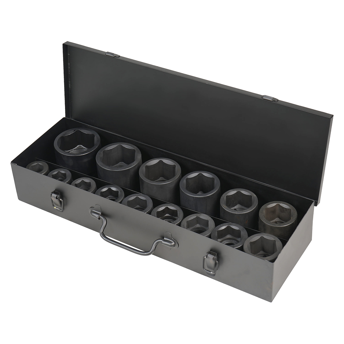 Набор головок ударных 1"DR L=60мм, 15пр. (22-60мм) металл.кейс