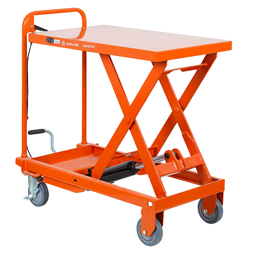 Стол подъемный гидравлический г/п 500кг 290-850мм передвижной, платформа 800х500мм