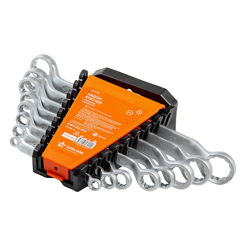 Набор ключей накидных с изгибом PRO 8пр. (6х7мм-20х22мм) холдер