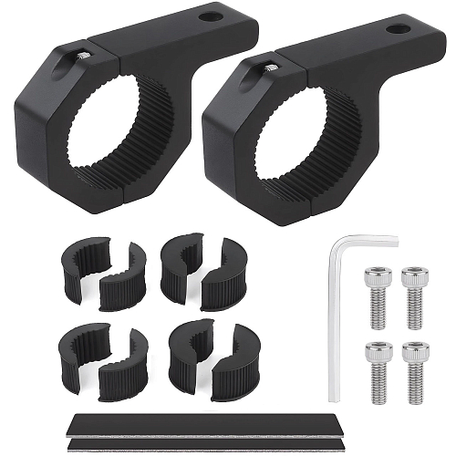 Кронштейн для фары/балки на трубу, 19/24/29 мм, набор (кронштейны, резиновые уплотнители, крепеж), комплект 2 шт. МП-серия