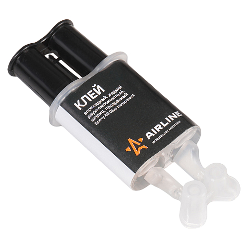 Клей эпоксидный, жидкий двухкомпонентный,шприц, прозрачный, 2*3 мл.