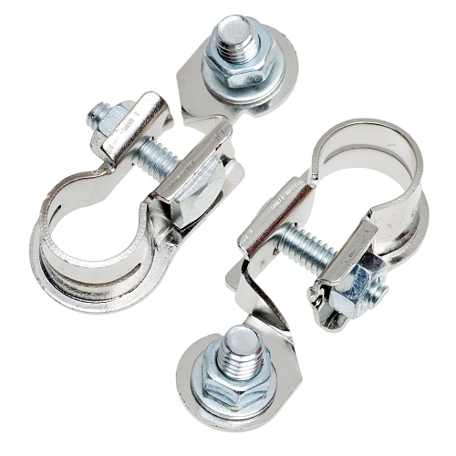 Клеммы АКБ в комплекте латунь с цинковым покрытием, болт и гайка 8мм