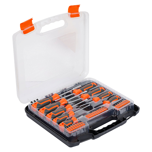 Набор отвёрток и бит 33пр. (SL, PH, PZ, HEX, TORX, SQUARE) пласт.кейс