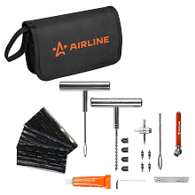 Ремкомплект для б/к шин в кейсе (клей, шило для жгута+спирал., жгуты 20шт.,маном, метчик, колп. 4шт, золотн. 4шт)