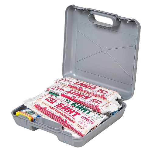 Аптечка автомобильная, новый состав МЗ РФ 260н, соотв.треб. ГАИ, пластиковый футляр с ручкой