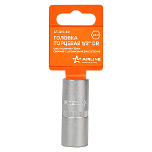 Головка торцевая 1/2"DR шестигранная 16мм свечная, резиновый фиксатор