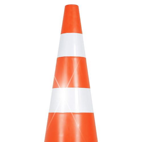 Конус дорожный 750мм, 3 световозвр.полосы с утяжелителем, оранжевый