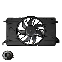 Электровентилятор охлаждения для автомобилей Mazda 3 (BK) (03-) 1.6i (с кожухом и модулем управления)