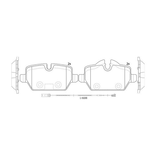 Колодки тормозные дисковые задние для автомобилей BMW 1 (E81/87) (04-) / 3 (E90) (05-) / Mini Countryman (10-) (в комплекте с датчиком)