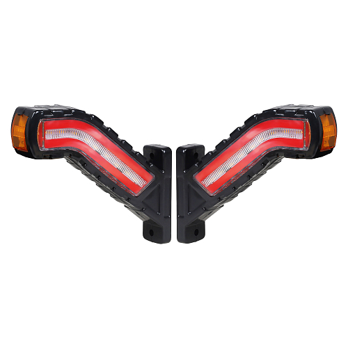 Фонарь габаритный светодиодный (огонь контурный) PRO , 12/24В, прямоугольный, красный + белый + оранжевый, повторитель указателя поворота, комплект 2 шт.