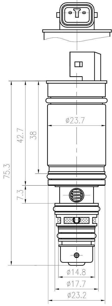 Клапан регулирующий компрессора кондиционера для автомобилей Mercedes-Benz CLA (С117) (13-) (с диодом)
