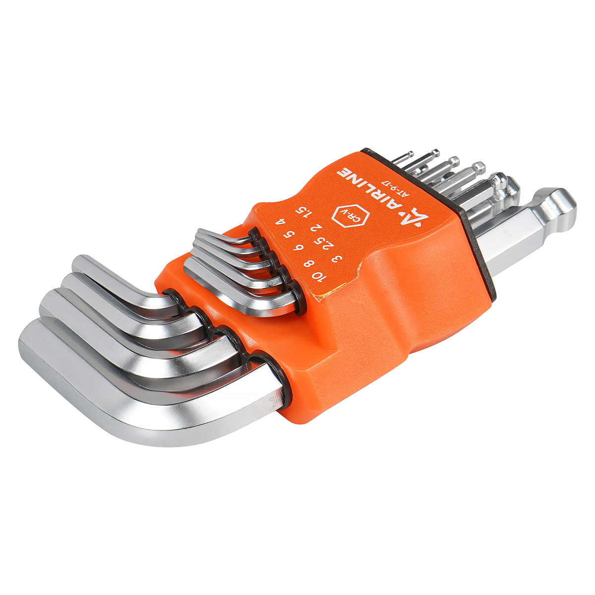 Набор ключей шестигранных коротких с шаром 9пр. (1.5-10мм) пласт.подвес