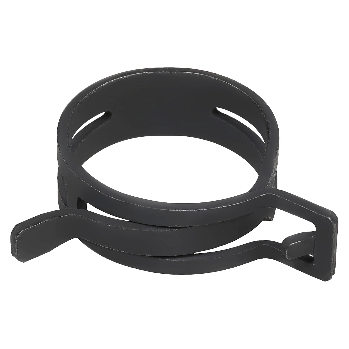 Хомут пружинный 34 (30,6-36,4/12мм), мин.33мм, самозажимной, хром-цинк(dacromet),черный