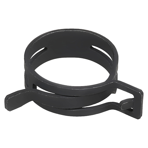 Хомут пружинный 34 (30,6-36,4/12мм), мин.33мм, самозажимной, хром-цинк(dacromet),черный