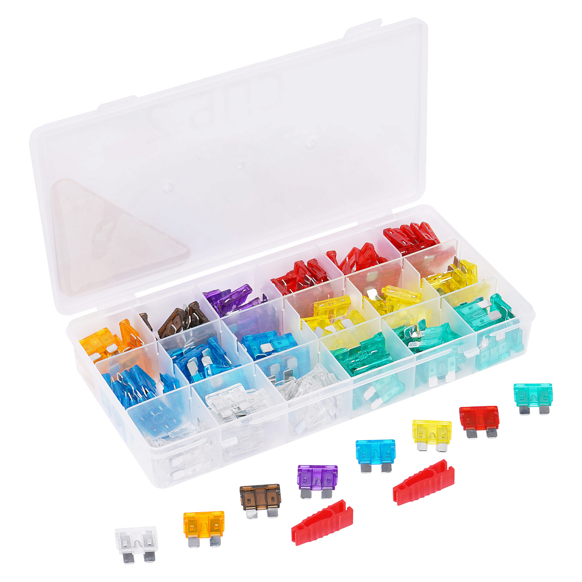 Предохранители "стандарт" в пласт.коробке с экстрактором (180 шт. 5-35А)