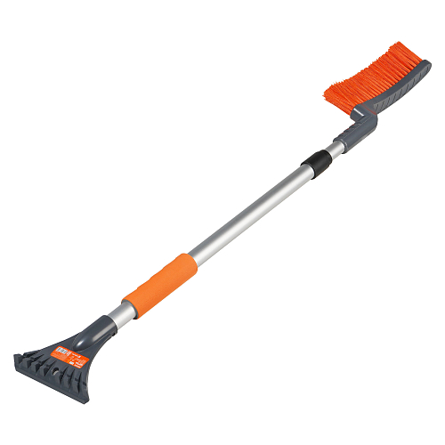 Щетка от снега и льда с телескоп. рукояткой и мягкой щетиной "Волна" + скребок (89-135см)