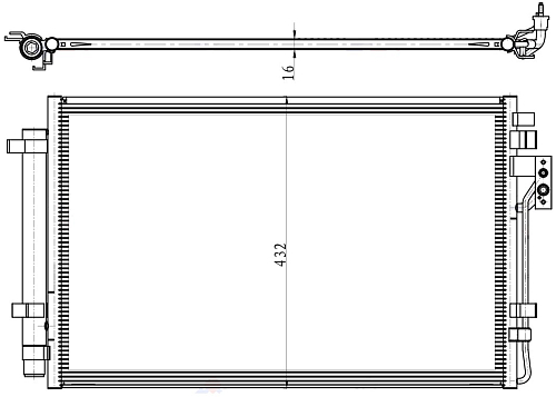 Радиатор кондиционера для автомобилей Kia Sorento (09-) 2.4i (выпуск с 2012г.)