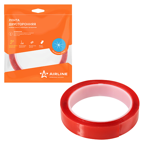 Лента двусторонняя клейкая (скотч), 20мм*3м, акриловая вспененная основа, прозрачная