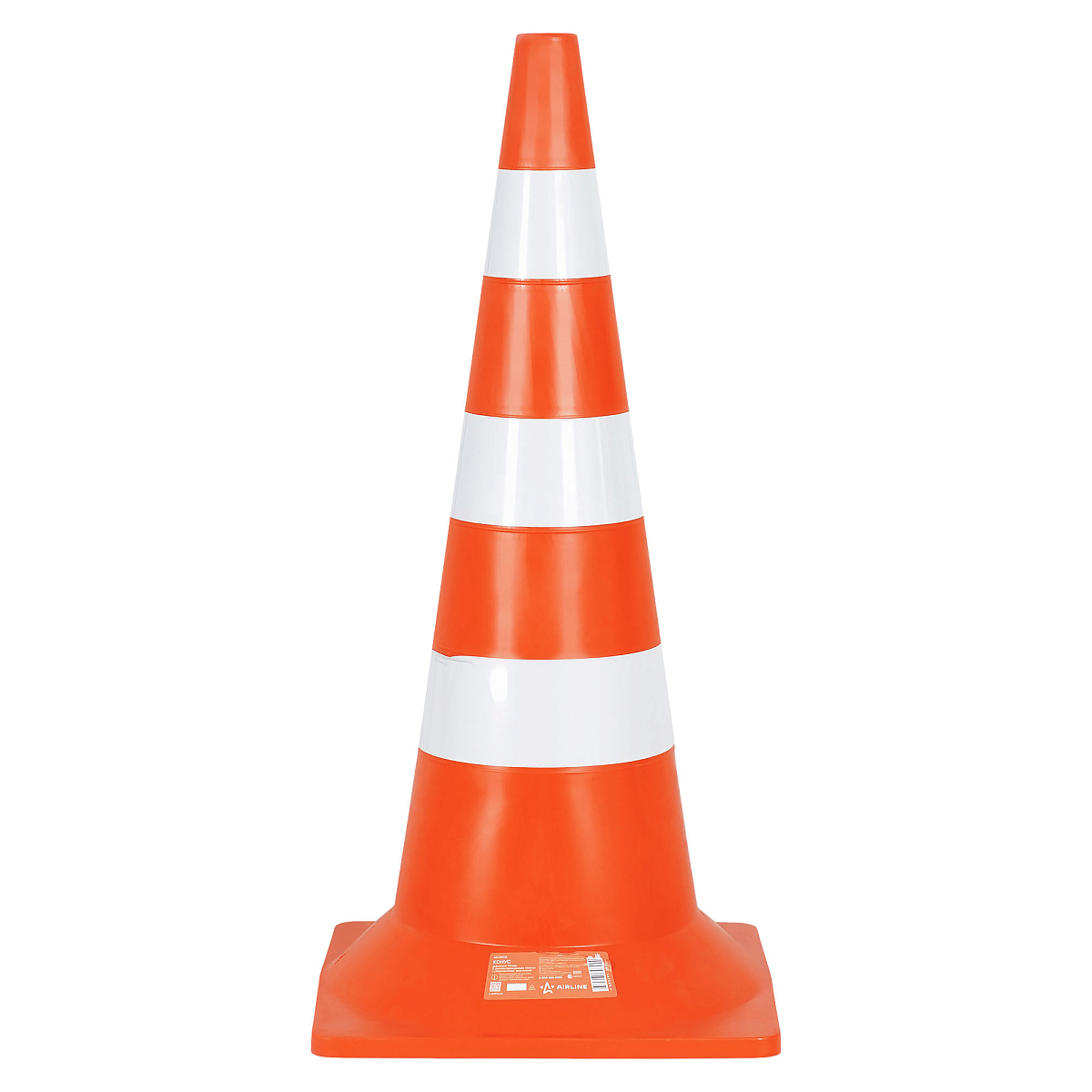Конус дорожный 750мм, 3 световозвр.полосы с утяжелителем, оранжевый
