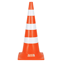 Конус дорожный 750мм, 3 световозвр.полосы с утяжелителем, оранжевый