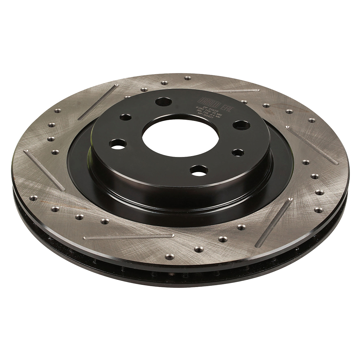 Комплект тормозных дисков и колодок для автомобилей Лада 2112 R14 передняя ось (диск тормозной перфорированный/слотированный/окрашенный 2 шт. + колодки тормозные керамический 1 комплект)