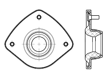 Опора амортизатора для автомобилей Peugeot 106 (96-)/Citroen Saxo (96-) (передняя с подшипником)