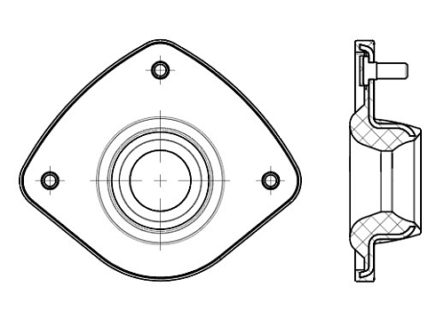 Опора амортизатора для автомобилей Peugeot 106 (96-)/Citroen Saxo (96-) (передняя с подшипником)