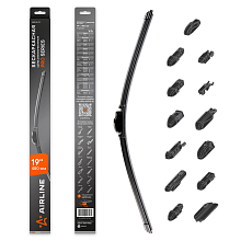 Щетка стеклоочистителя бескаркасная PRO 480мм (19") 13 адаптеров