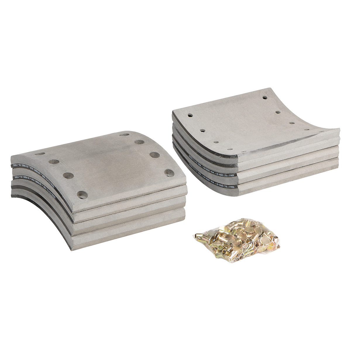 Накладка тормозной колодки для прицепов BPW/SAF (WVA 19094) ремкомплект 8 шт. R2 с заклёпками