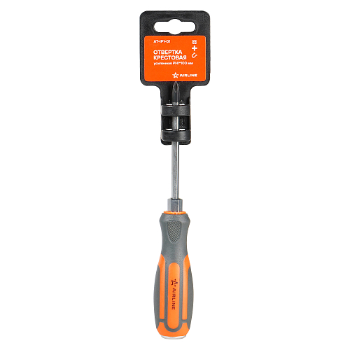 Отвертка крестовая PH1х100мм усиленная. магнитный наконечник, пласт.подвес