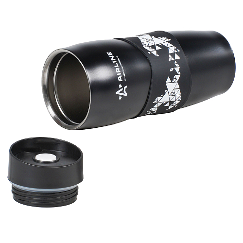 Термокружка c клапаном, 380 мл., черная