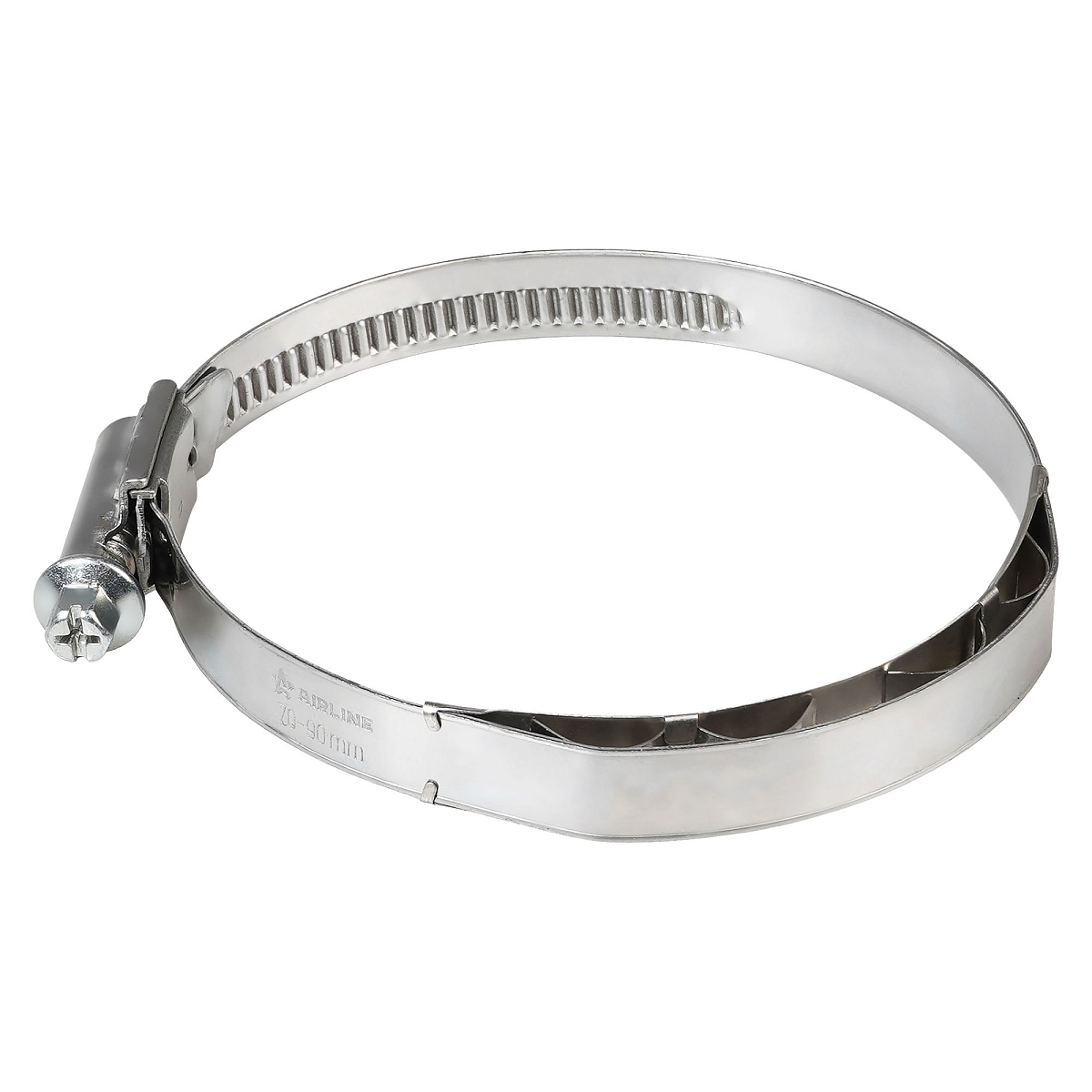 Хомут червячный 70-90/12мм с пружинной вставкой, W2 (нерж.)