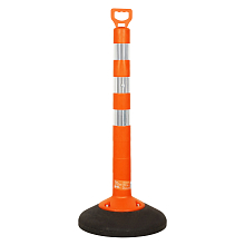 Столбик парковочный 750мм(СПУ) 3 световозвр.полосы, переносной с утяжел., пластик,оранж.
