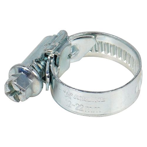Хомут 12-22/9мм, червячный, усиленный, W1(оцинк), 1 шт.