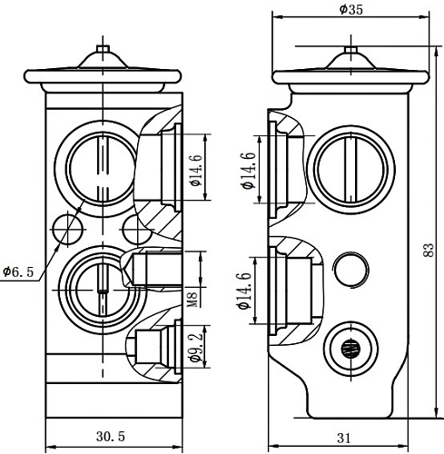 Клапан расширительный кондиционера (ТРВ) для автомобилей Kia CEED (12-)/Cerato III (13-)