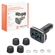 Система контроля давления в шинах TPMS, 4 внешних датчика, дисплей в прикуриватель