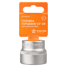 Головка торцевая 1/2"DR шестигранная 32мм, L=38мм пласт.подвес