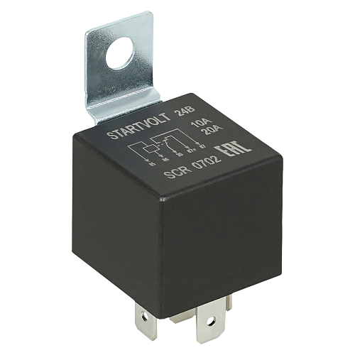Реле 24V 10/20A 5 контактов (с кронштейном, без резистора)
