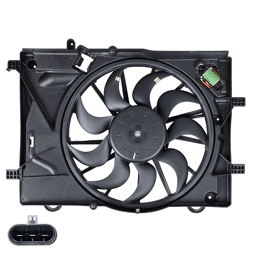 Электровентилятор охлаждения для автомобилей Chevrolet Cobalt (11-) 1.5i (с кожухом и резистором)