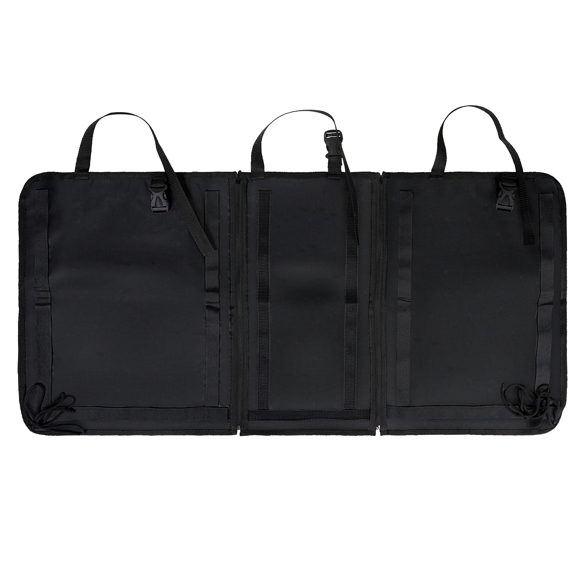 Органайзер на спинку заднего сиденья, 3/3, раздельный на молнии, с карманами, черный