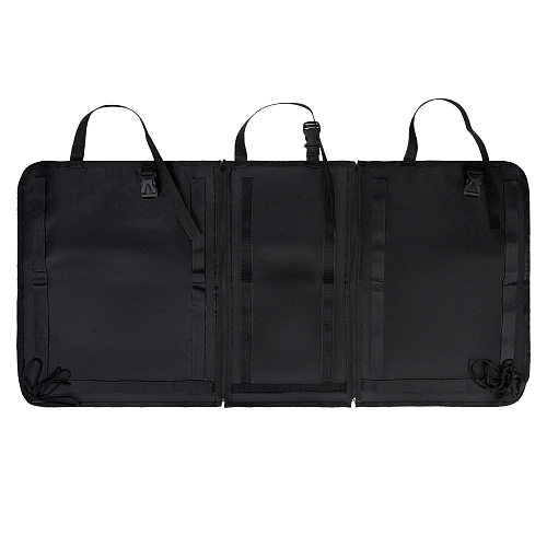 Органайзер на спинку заднего сиденья, 3/3, раздельный на молнии, с карманами, черный