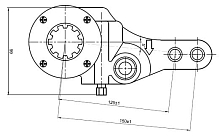 Рычаг тормоза регулировочный механический (трещотка) для автомобилей МАЗ задний правый (эвольвентный шлиц)